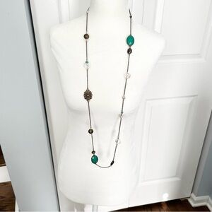 Long beaded station necklace